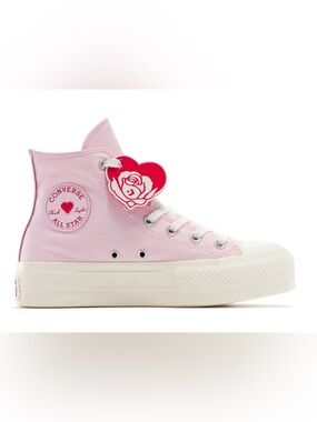 CONVERSE Chuck Taylor all star lift hi top pink hearts shoes sneakers sz 9 new